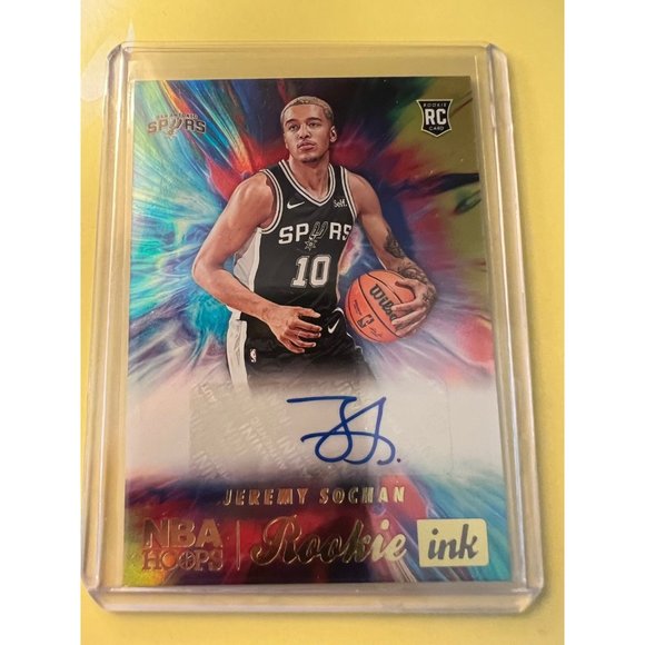 2022-23 Panini NBA Hoops Jeremy Sochan Rookie Ink RC Auto San Antonio Spurs